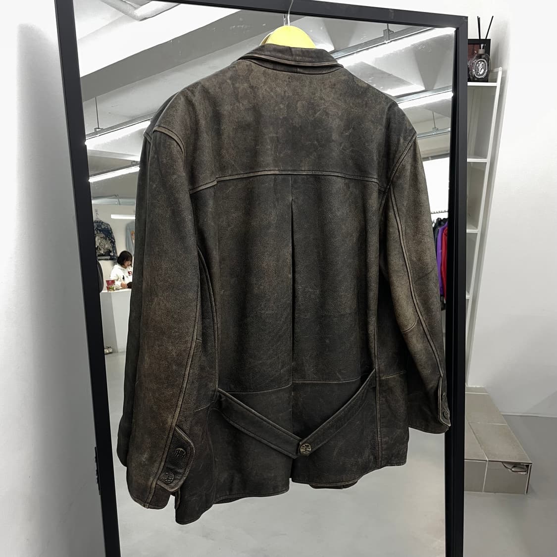 90s 리얼레더 소가죽 카코트 가죽 블레이저 자켓 상품이미지3