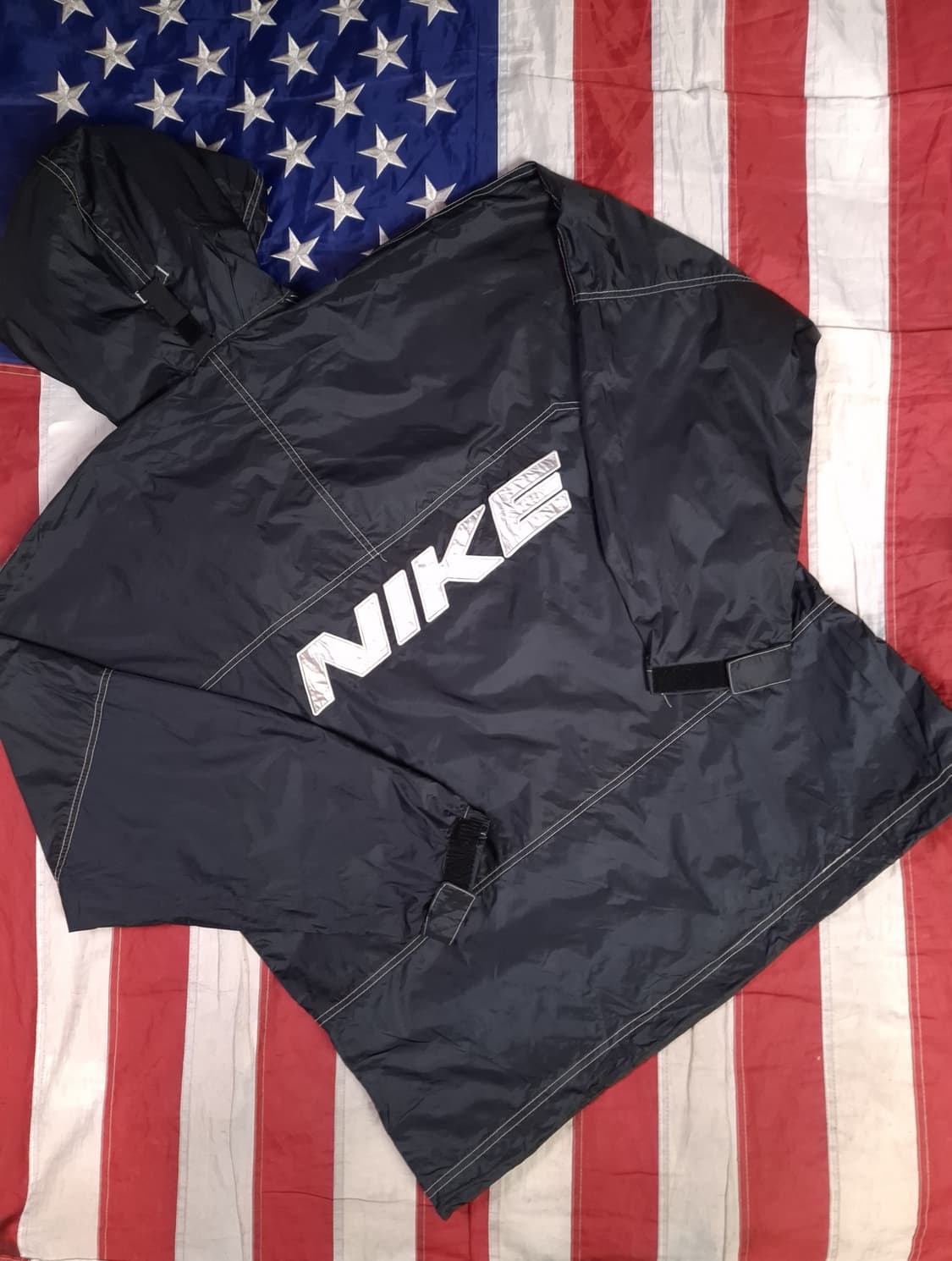 오리지날 90's 나이키 스우시 메탈릭 실버 아노락 상품이미지1