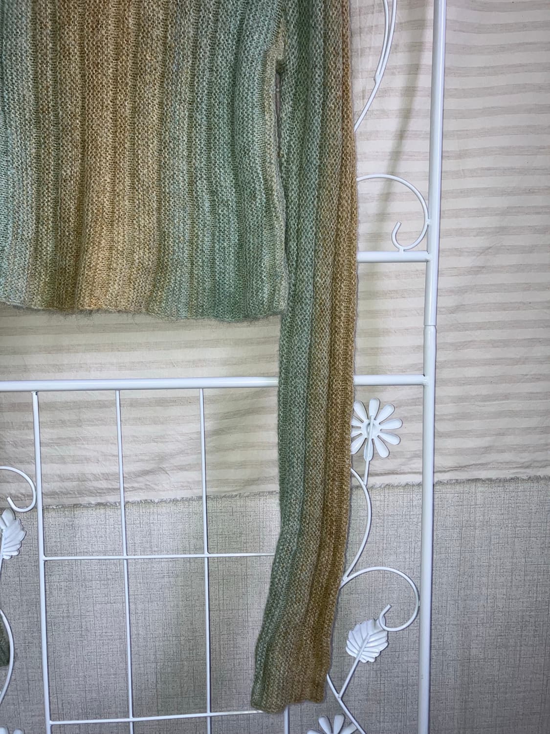 빈티지 베이지 민트 그라데이션 니트 y2k 스트릿 갸루 펑키471 상품이미지4