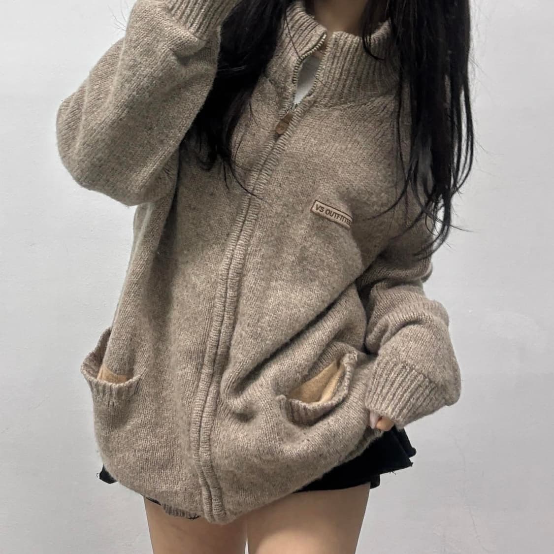 Vintage 올드스쿨 헤비 니트 집업 자켓 상품이미지2