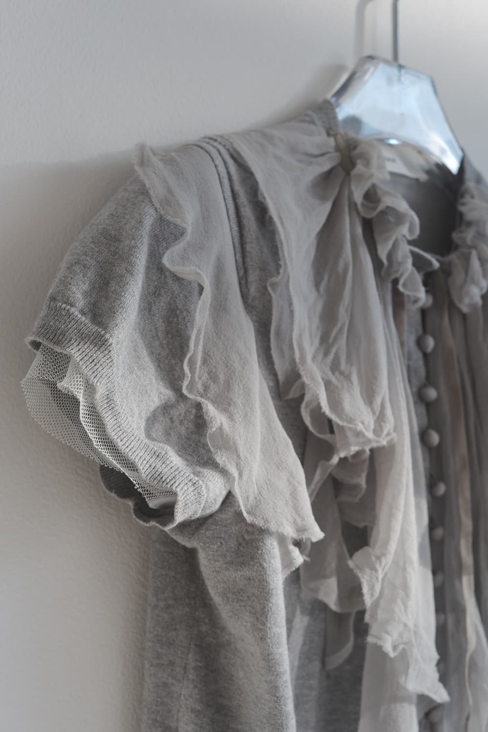 Silk frill covered button cardigan  상품이미지5