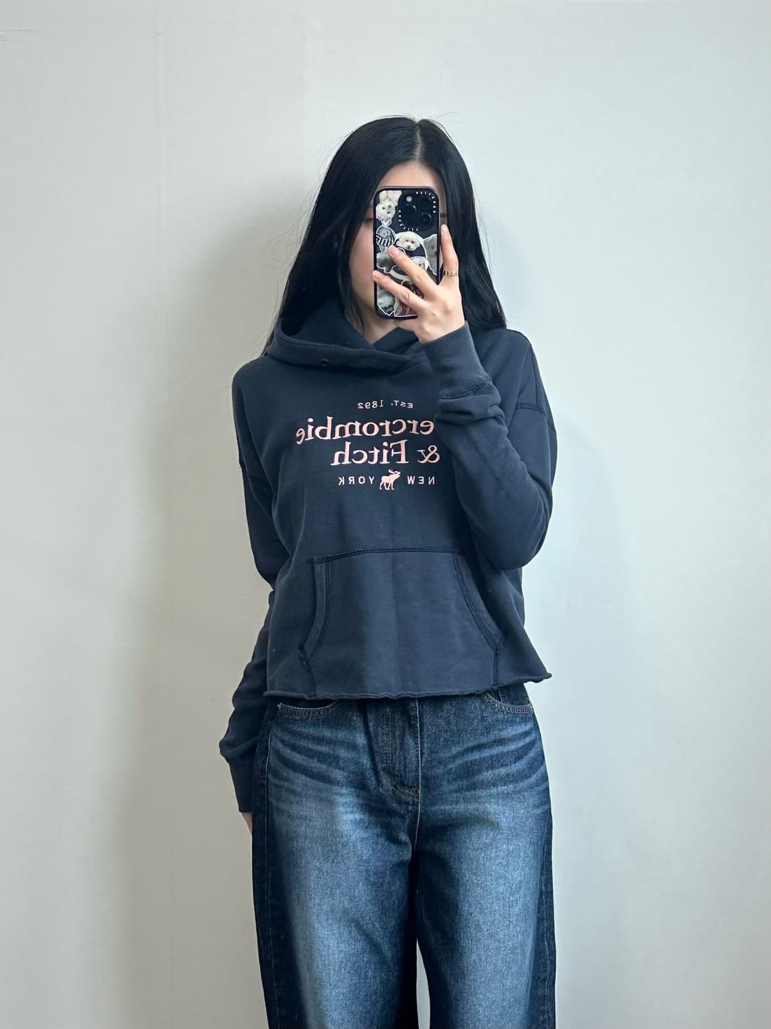 아베크롬비 y2k 와투케 차콜 후드티 상품이미지1