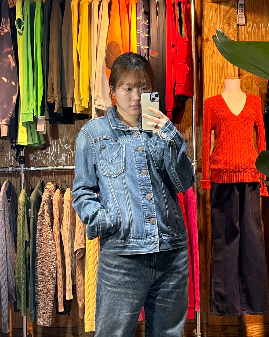 M ONG JEANS  빈티지 페이딩 블루 데님 자켓 상품이미지1