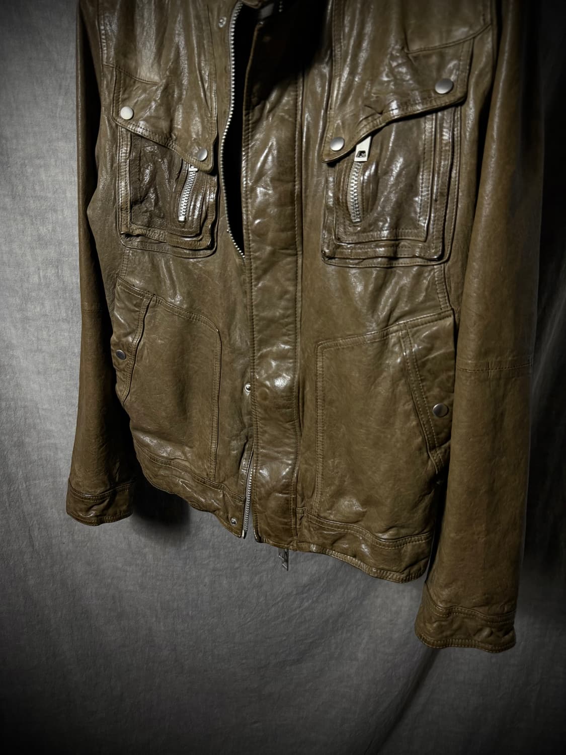 Vintage Lambskin Military Rider Jacket   상품이미지4