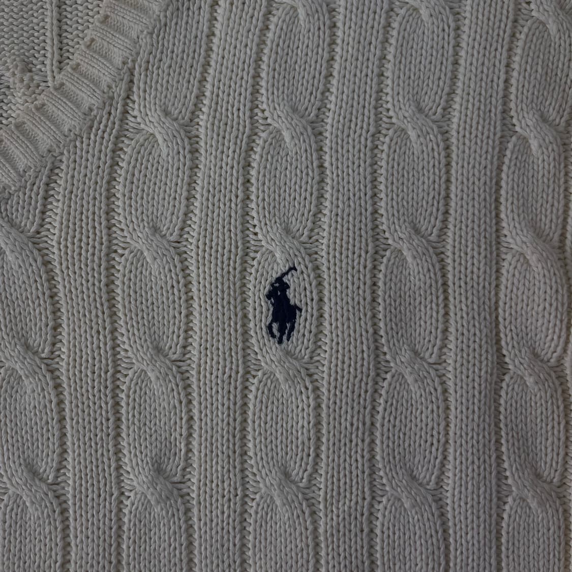 100 폴로랄프로렌 꽈배기 화이트 브이넥 니트 상품이미지3