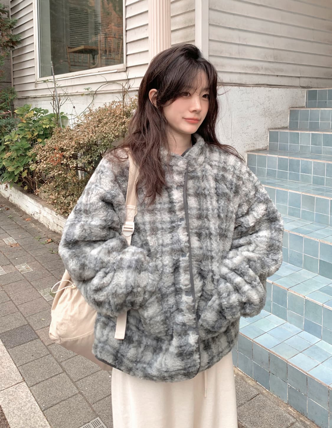 [새상품] 슬로우앤드 덤블앤패턴 리버시블 패딩점퍼 숏패딩 상품이미지2