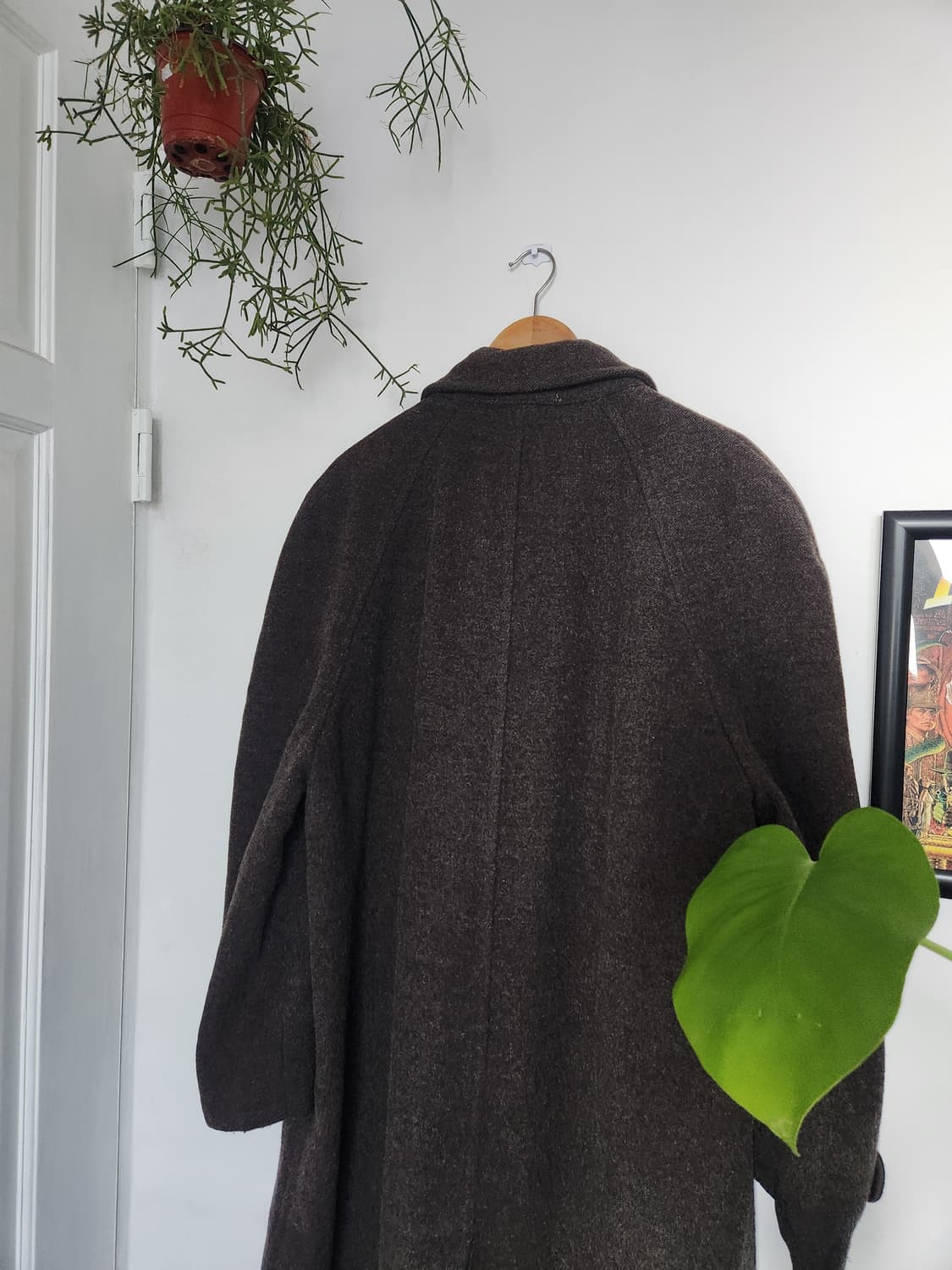 90s 맨즈비기 듀플레익스 브라운 울 발마칸 코트 상품이미지6