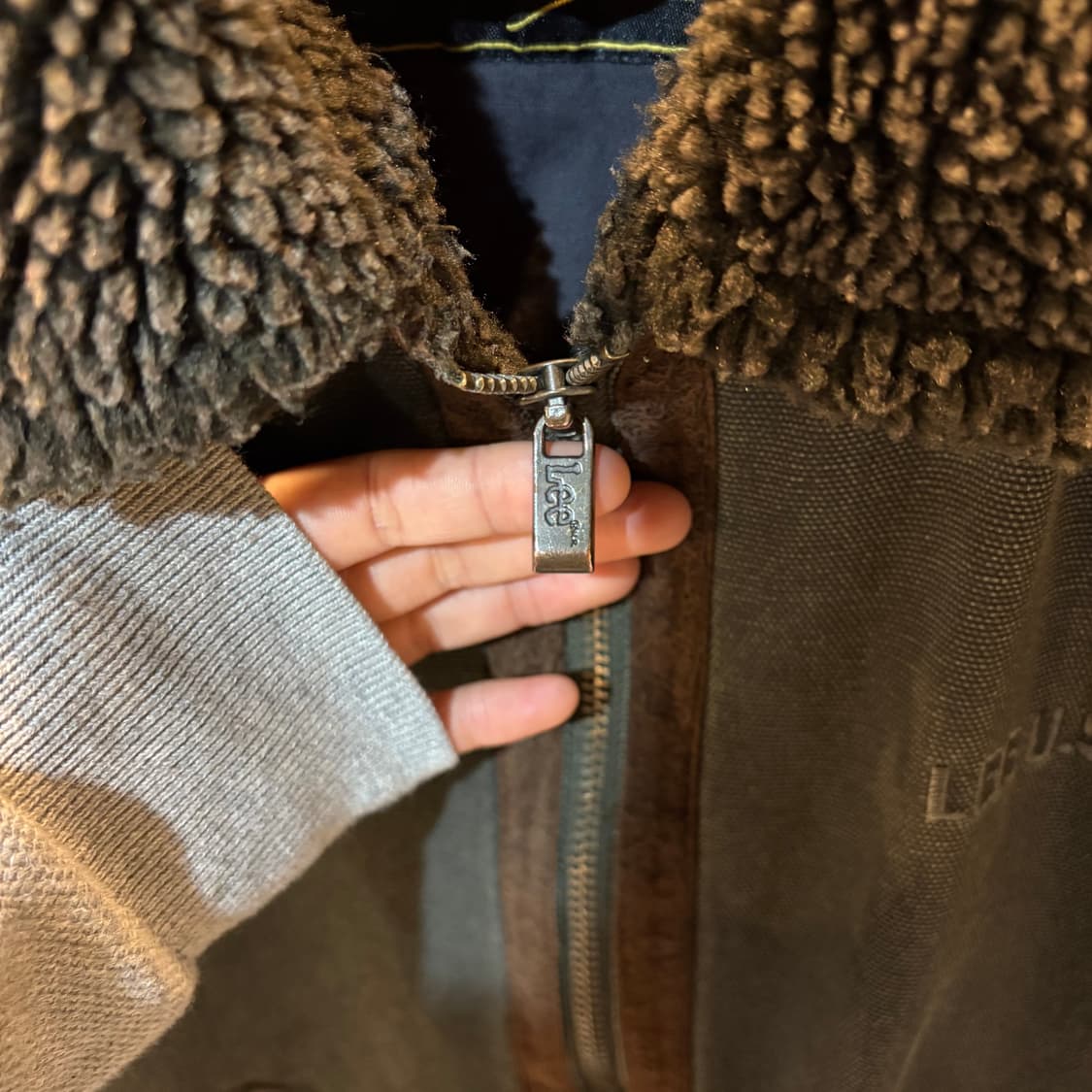 Lee 90s USA 코튼 B-3 무스탕 자켓 상품이미지3