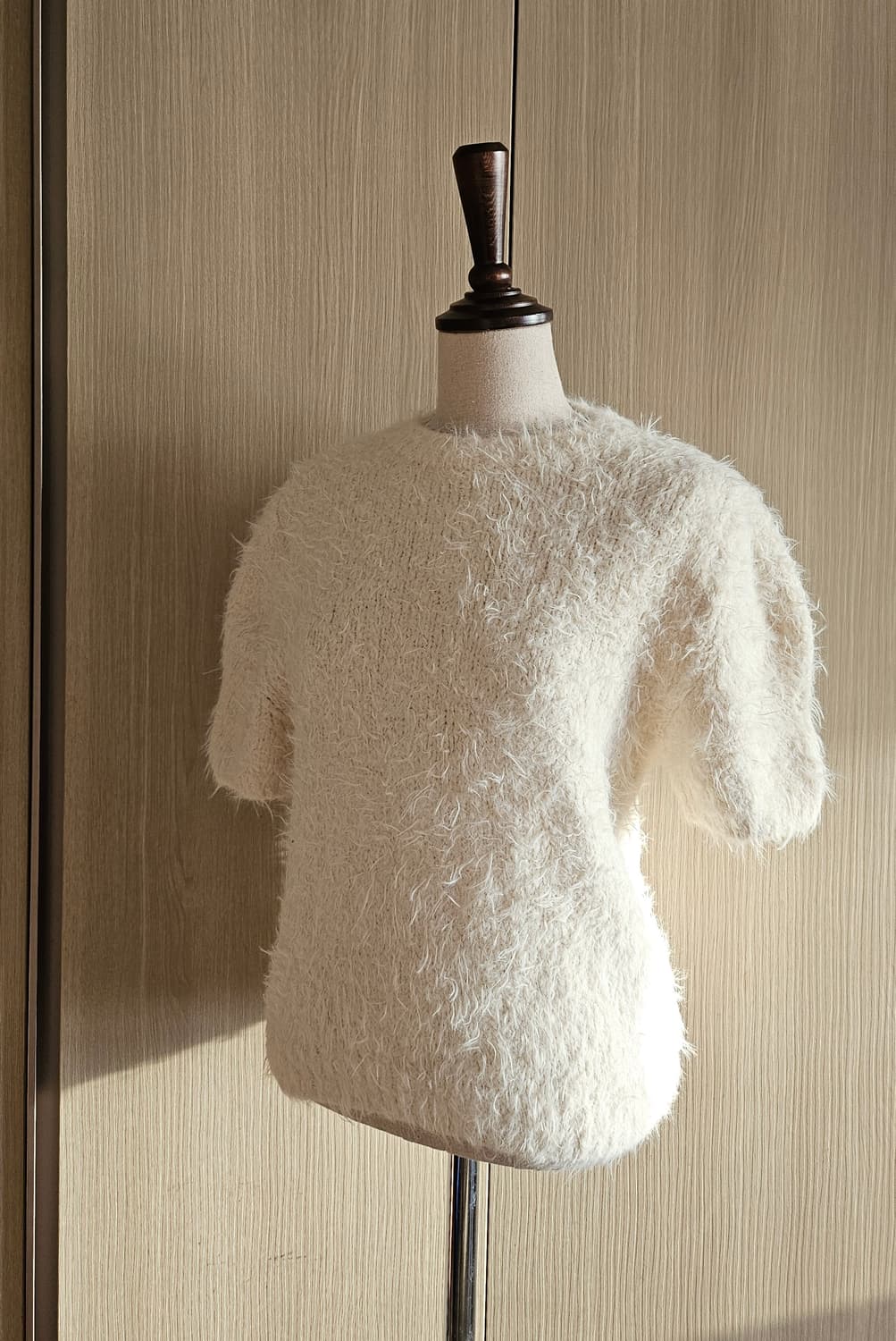 (1회시착)퍼 텍스처 반팔 니트 | 울혼방 | FREE | 국내제작 상품이미지3