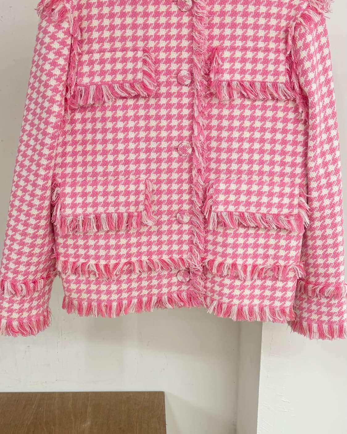 엠에스지엠 프린지 트림 하운드투스 트위드 자켓 상품이미지5