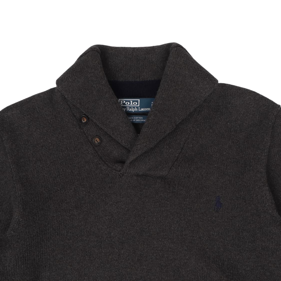 폴로 랄프로렌 챠콜 베이직포니 숄카라 니트 상품이미지2