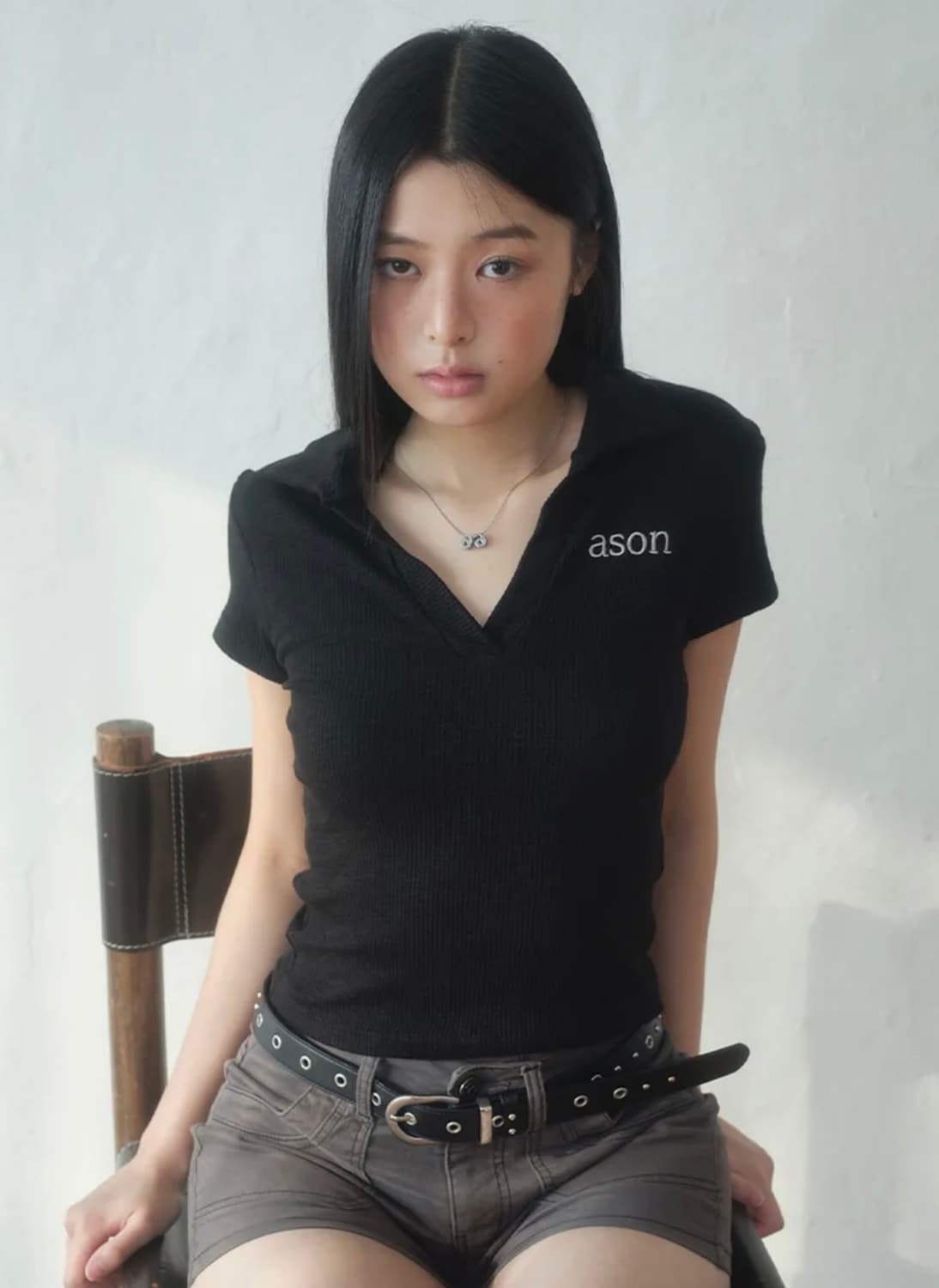 애즈온 half ivy collar tee 상품이미지1