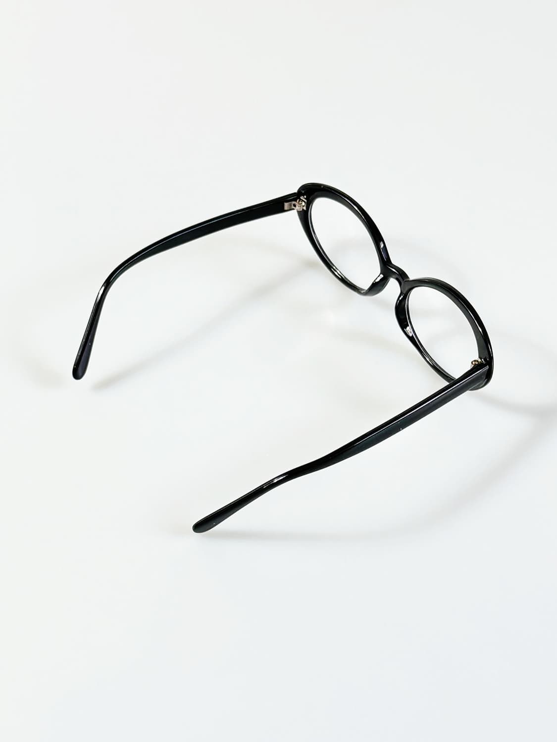 90s 블랙 뿔테 세미 캣아이 프레임 빈티지 안경 상품이미지3