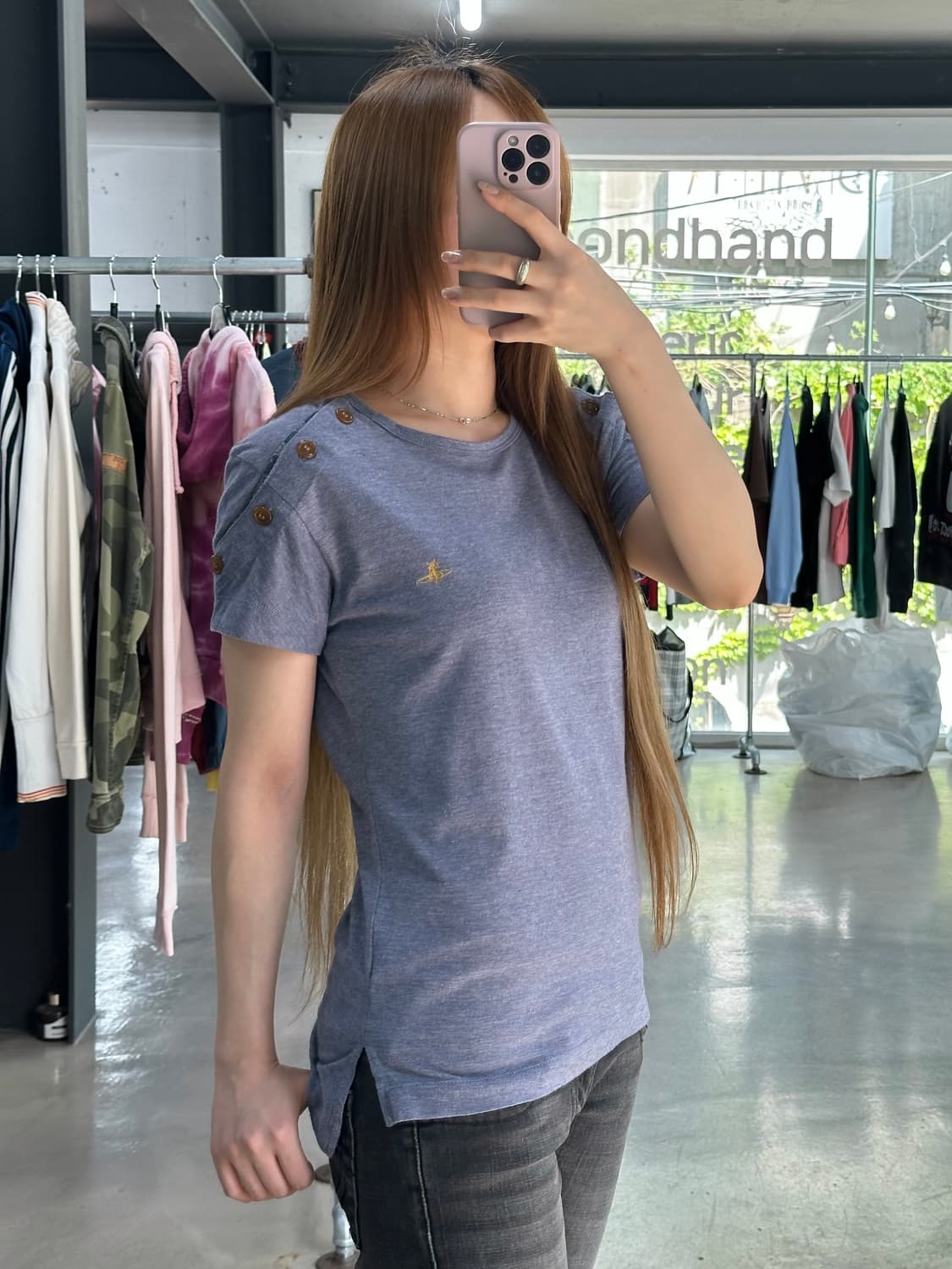 비비안웨스트우드 Orb 페이즐리 숄더버튼 반팔티 상품이미지1