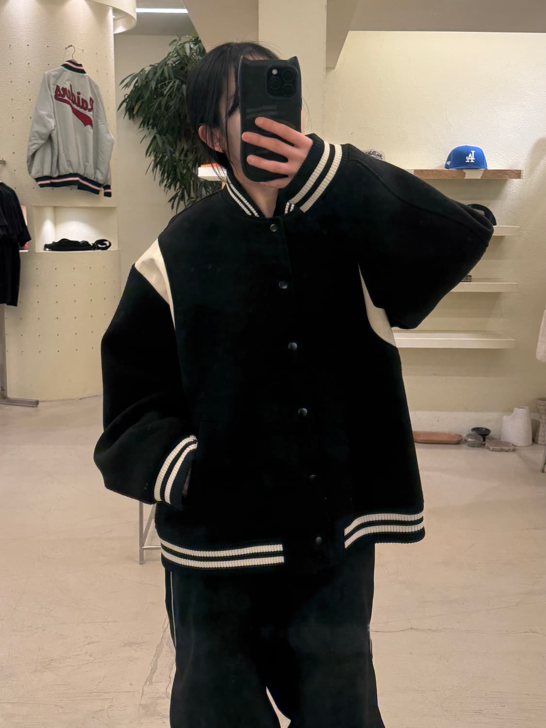 파르티멘토 블랙 모직 바시티 자켓  U65 상품이미지1