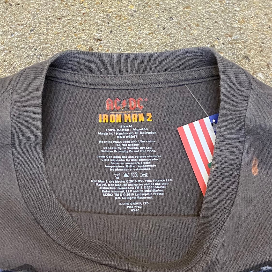 레어) 미국 빈티지 ACDC 아이언맨 공식 굿즈 콜라보 티셔츠 반팔티 상품이미지4