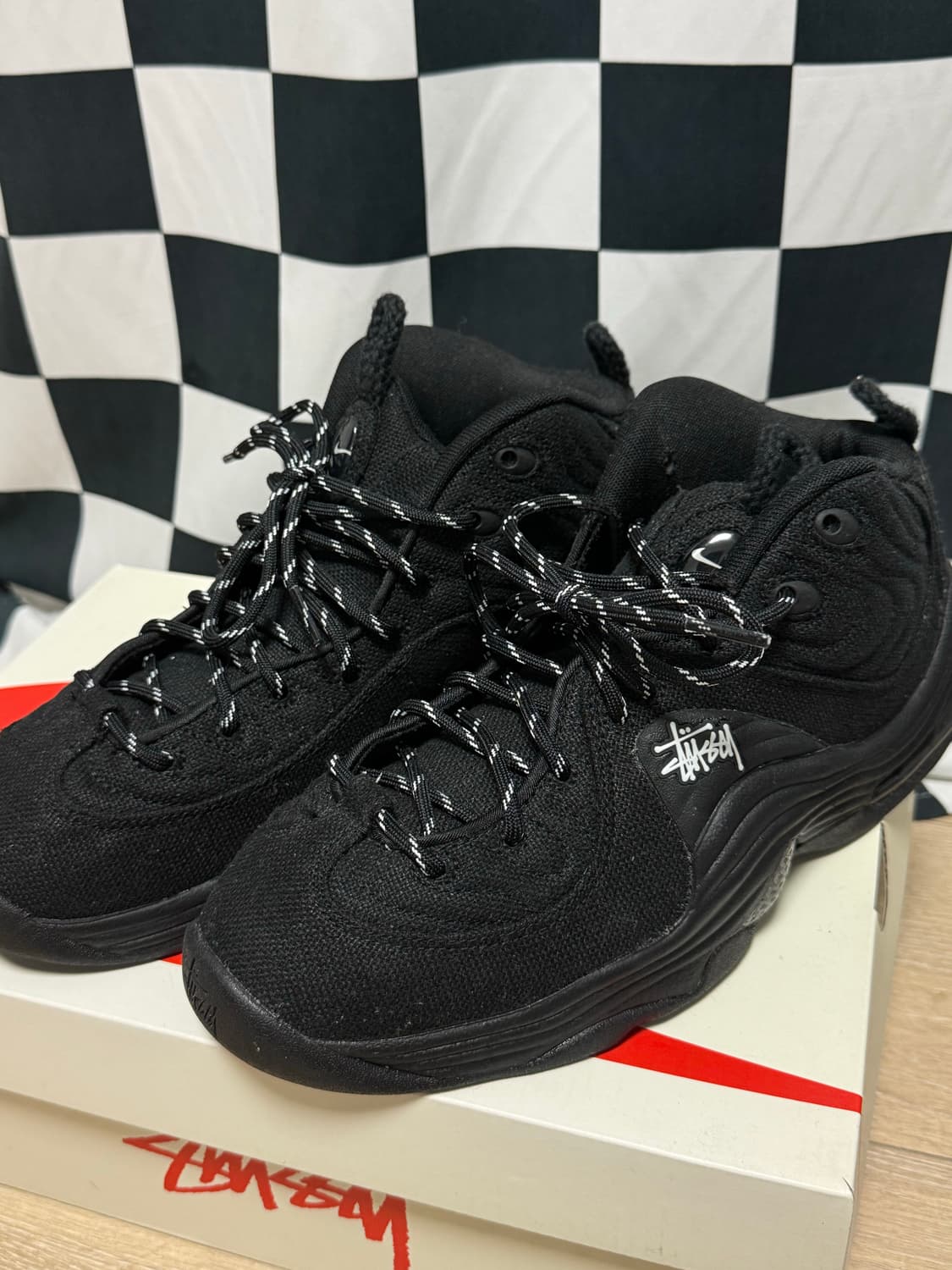 새상품)나이키x스투시 에어패니2 블랙  260사이즈 상품이미지1