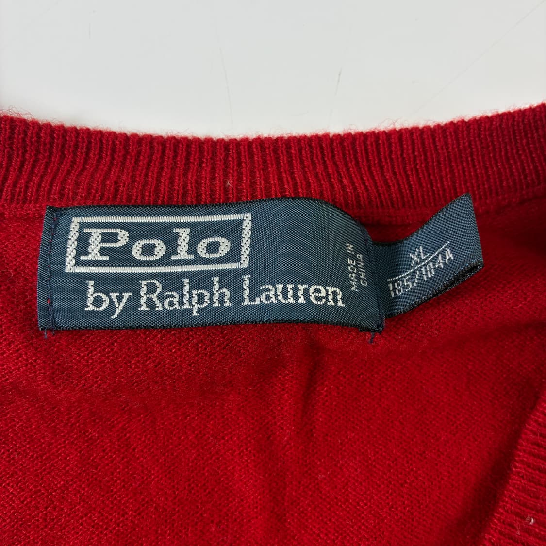 Polo  폴로 랄프로렌 자수 브이넥 레드 울 니트   상품이미지5
