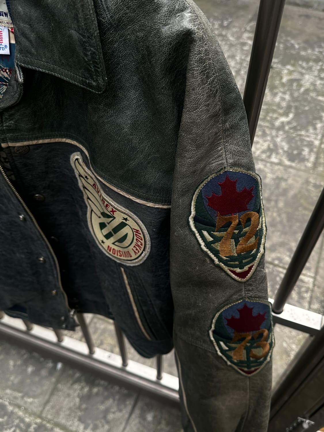 90s 아비렉스 avirex 캐나디언디비전 하키팀 레더 바시티 자켓 상품이미지6