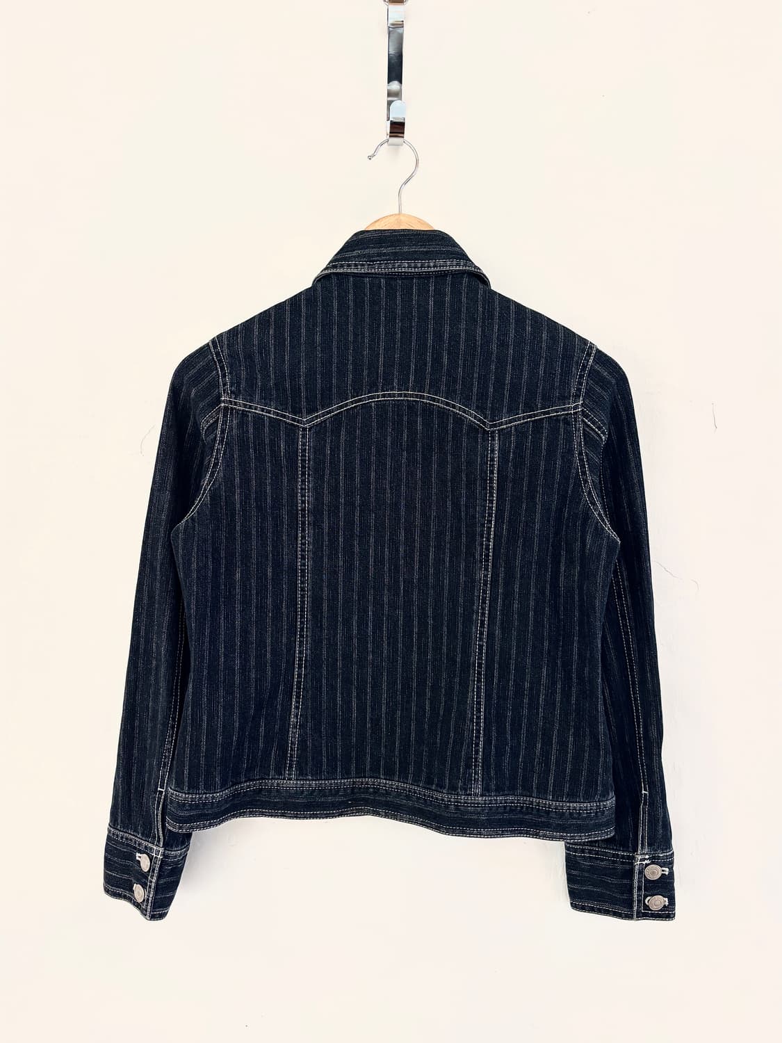 JAPAN VINTAGE 세로 스트라이프 데님 자켓 상품이미지3