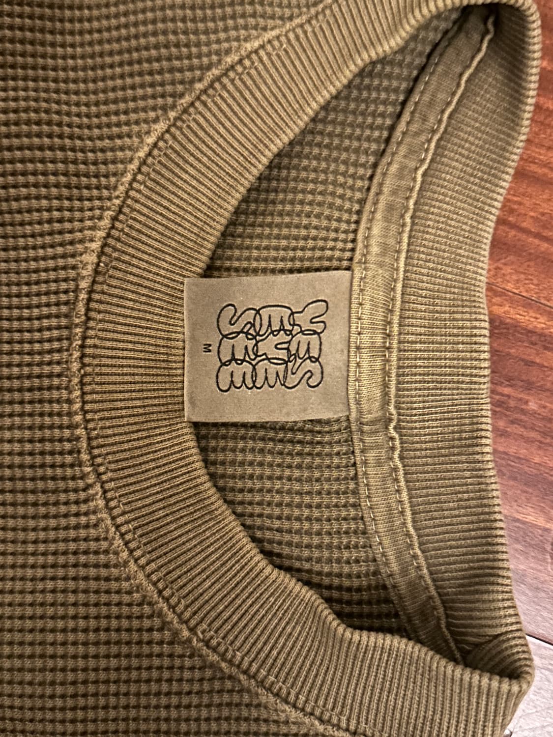 예스아이씨 올리브 그린 와플 긴팔티 상품이미지2