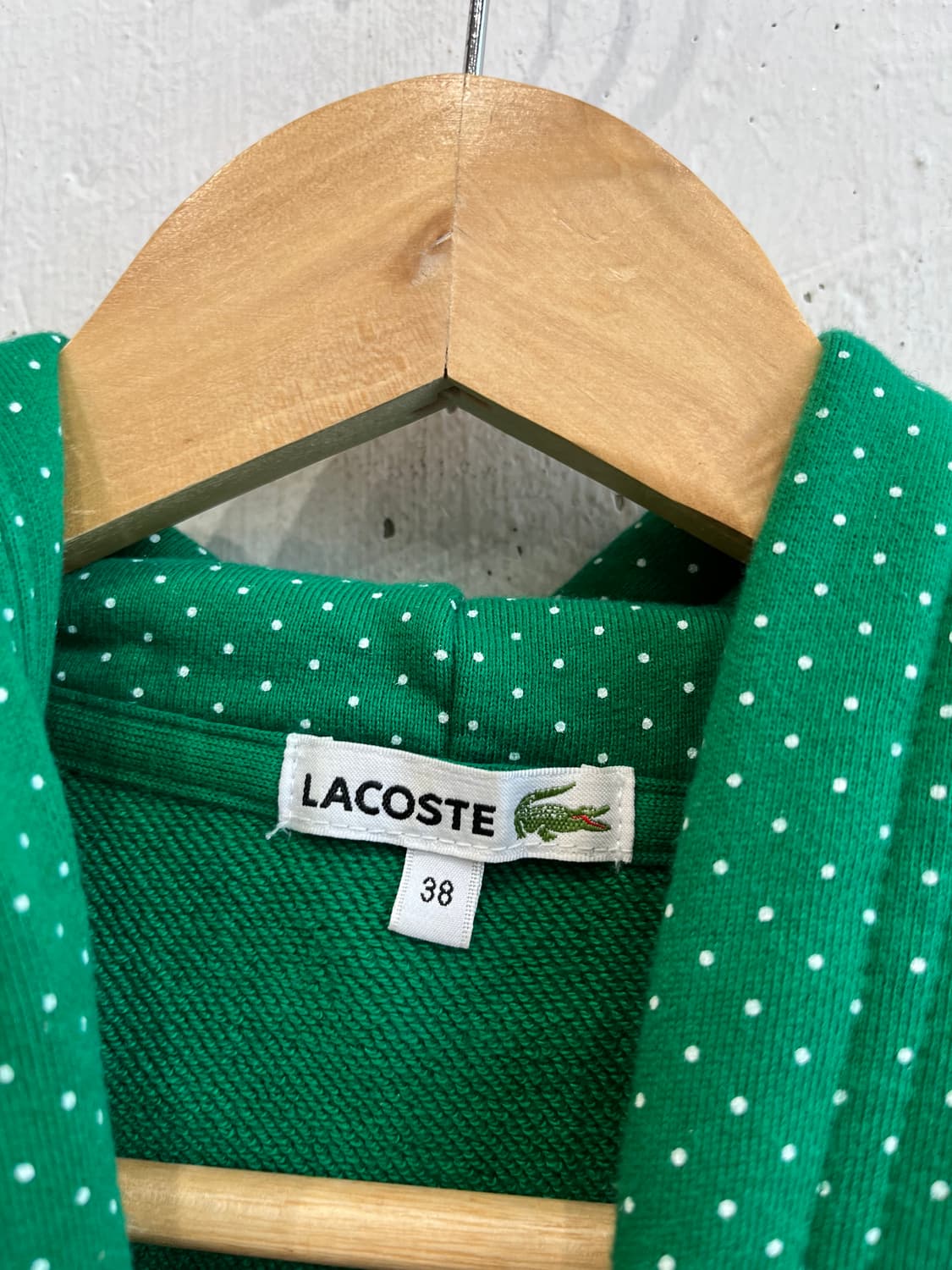 라코스테 도트 땡땡이 후드티 그린 우먼즈  상품이미지4