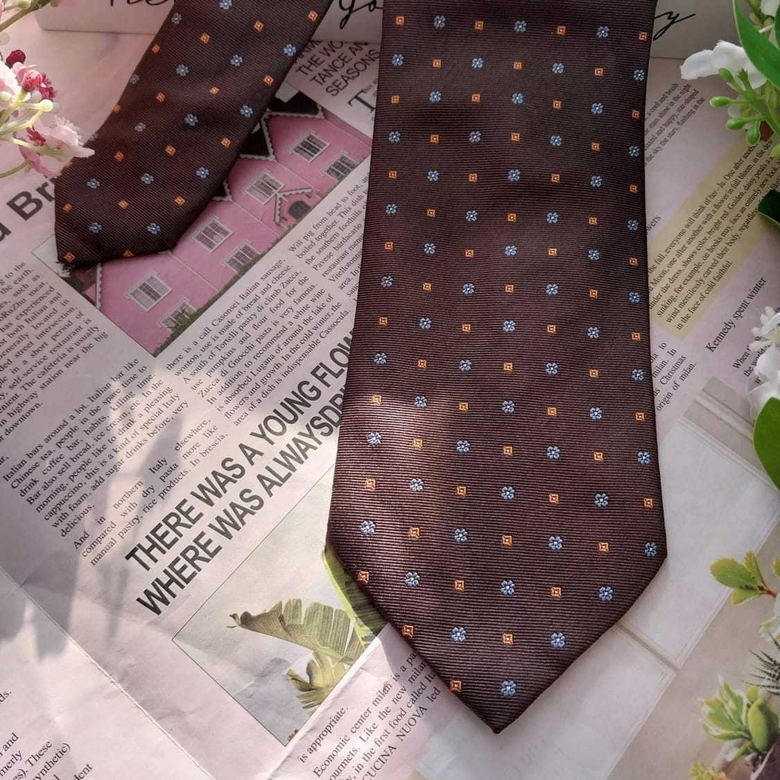 앤드류스 타이 실크 브라운 도트 넥타이 8.6cm A+등급 K1538
 상품이미지5