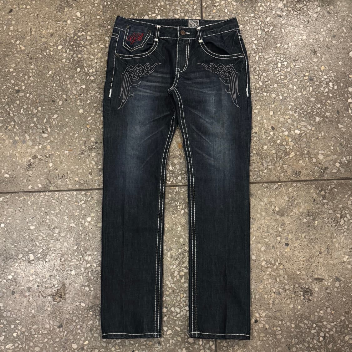 Greenbanana 골든 화이트 스티치 바이크 데님팬츠 32  상품이미지3