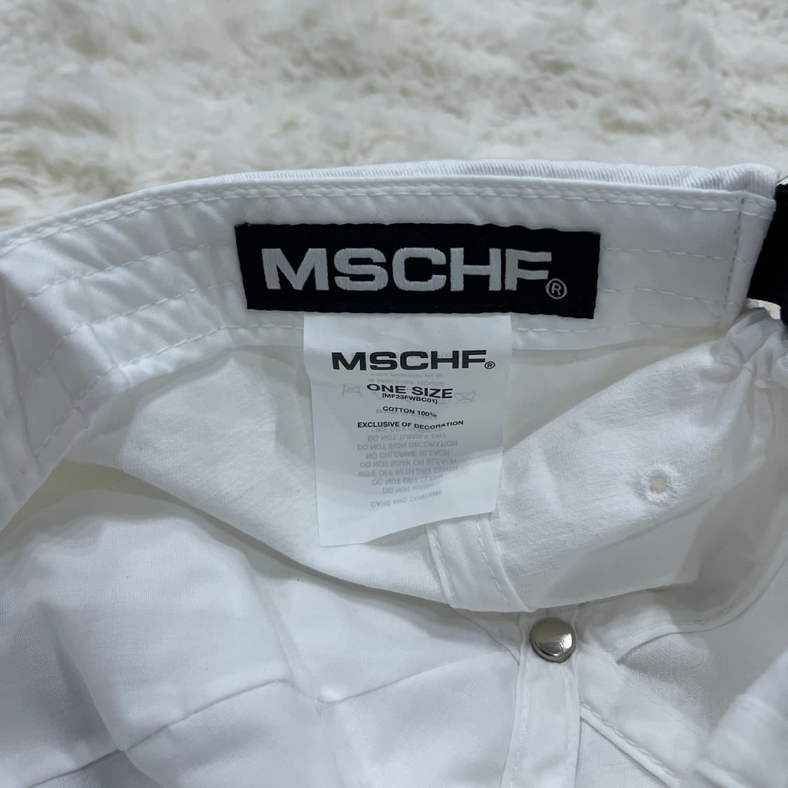 미스치프 롬버스 볼캡 모자 화이트 상품이미지3