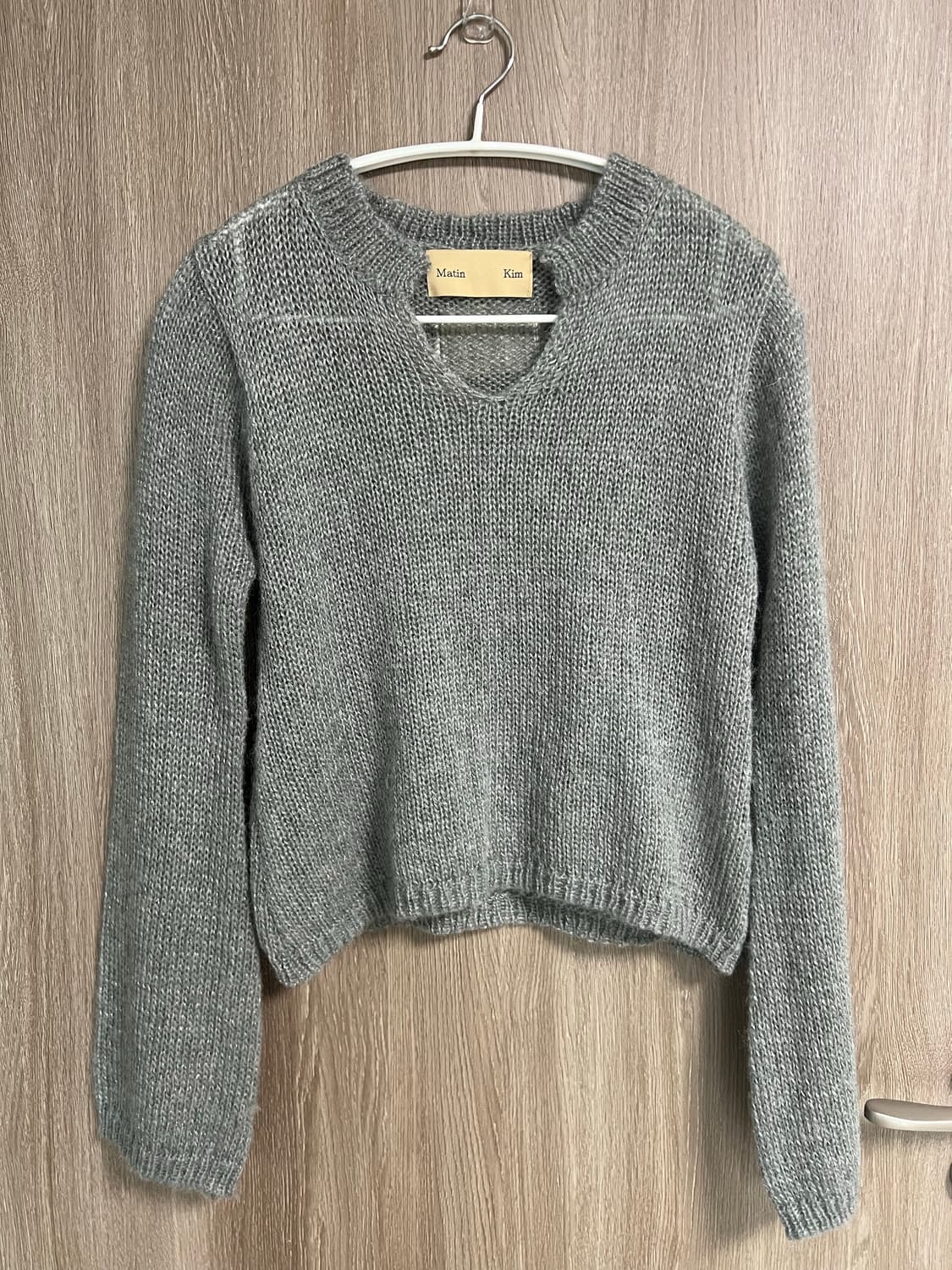 마뗑킴 헨리넥 니트 탑 그레이 상품이미지2