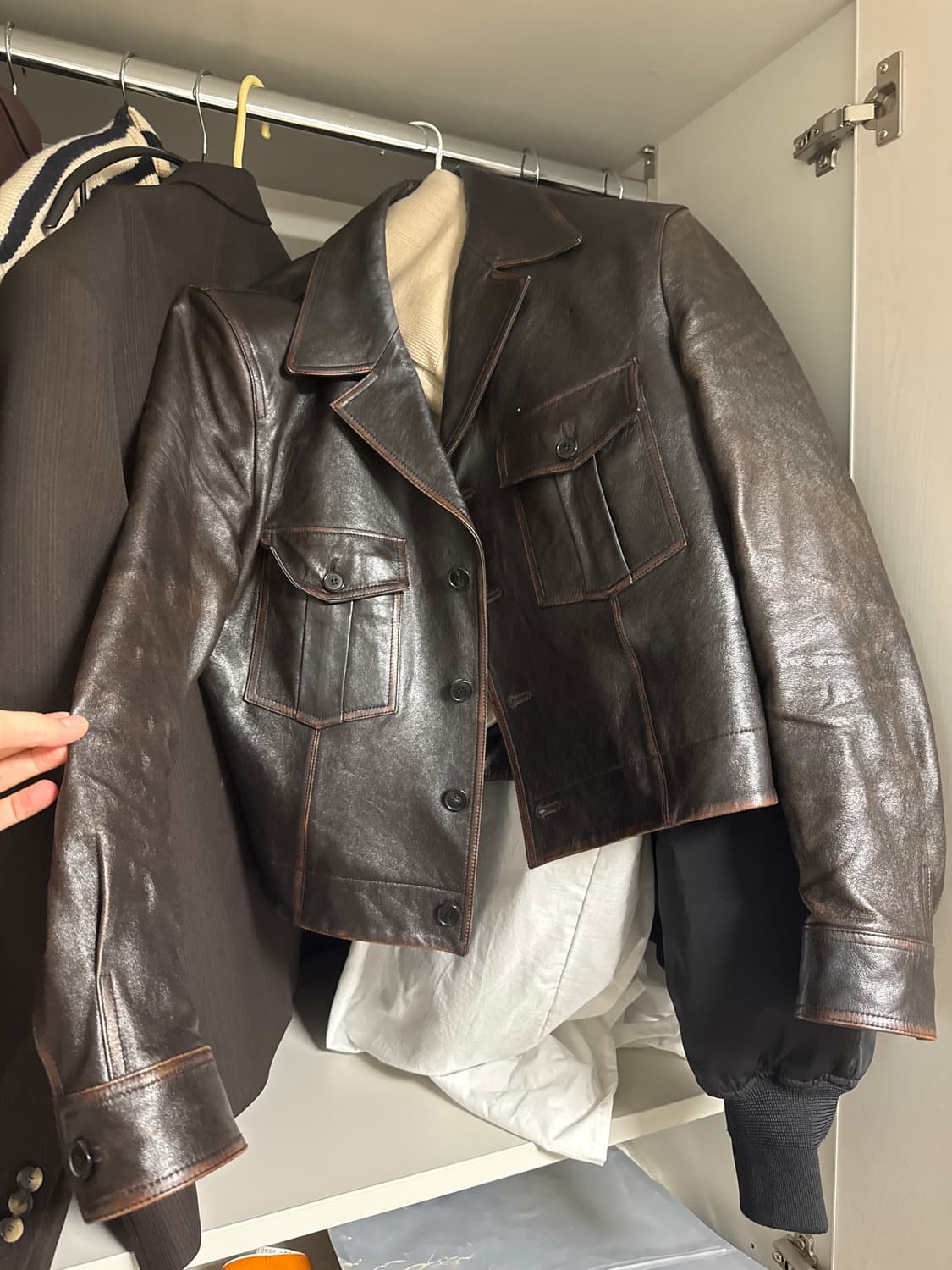 렉토 밀리터리 가죽자켓 L 사이즈 팝니다. 상품이미지1