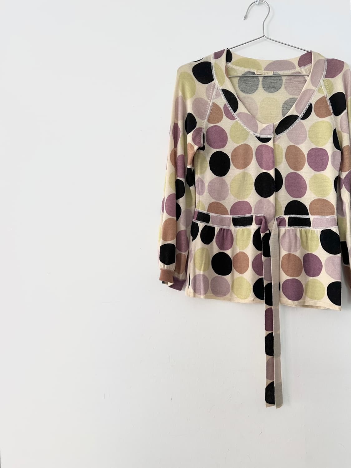 Color dot strap cardigan 상품이미지2