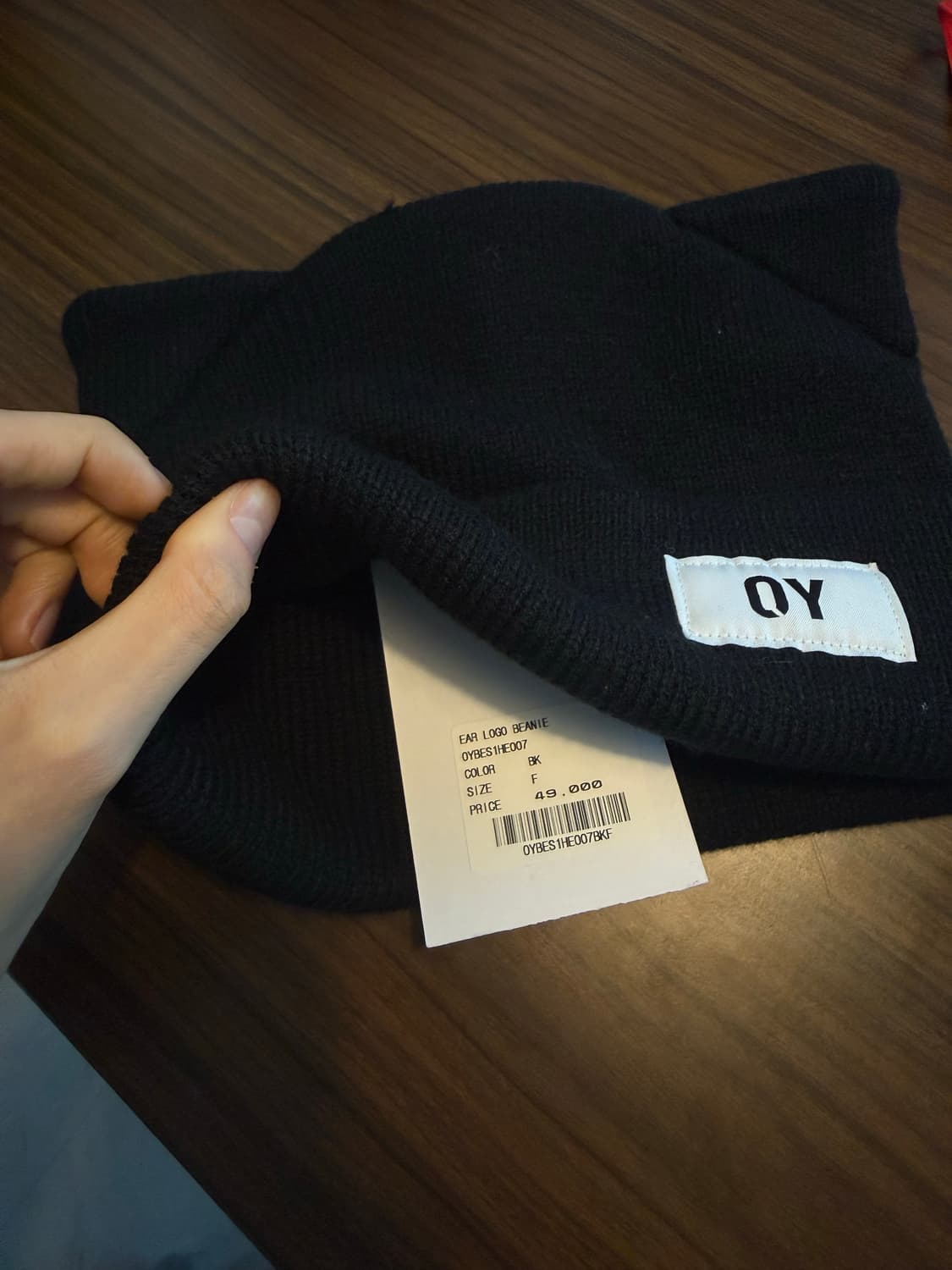 OY EAR LOGO BEANIE  오와이 고양이 비니 상품이미지3