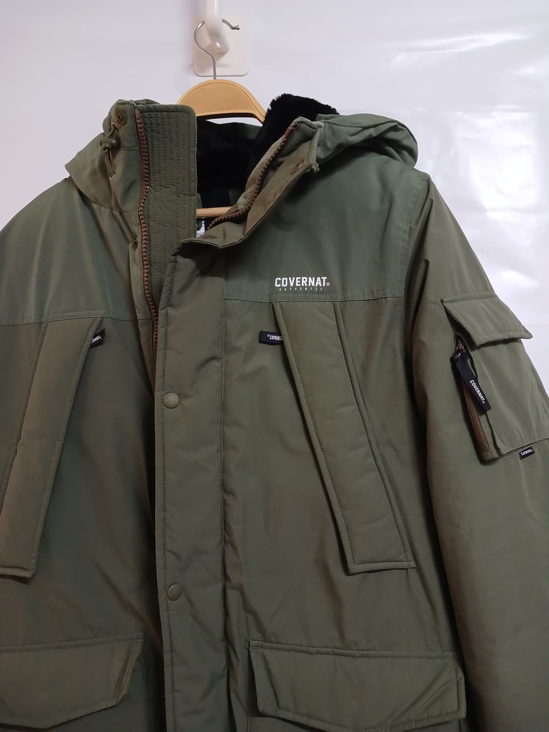 (상태굿,L,100)COVERNAT 커버낫 헤비다운패딩 카키 상품이미지3