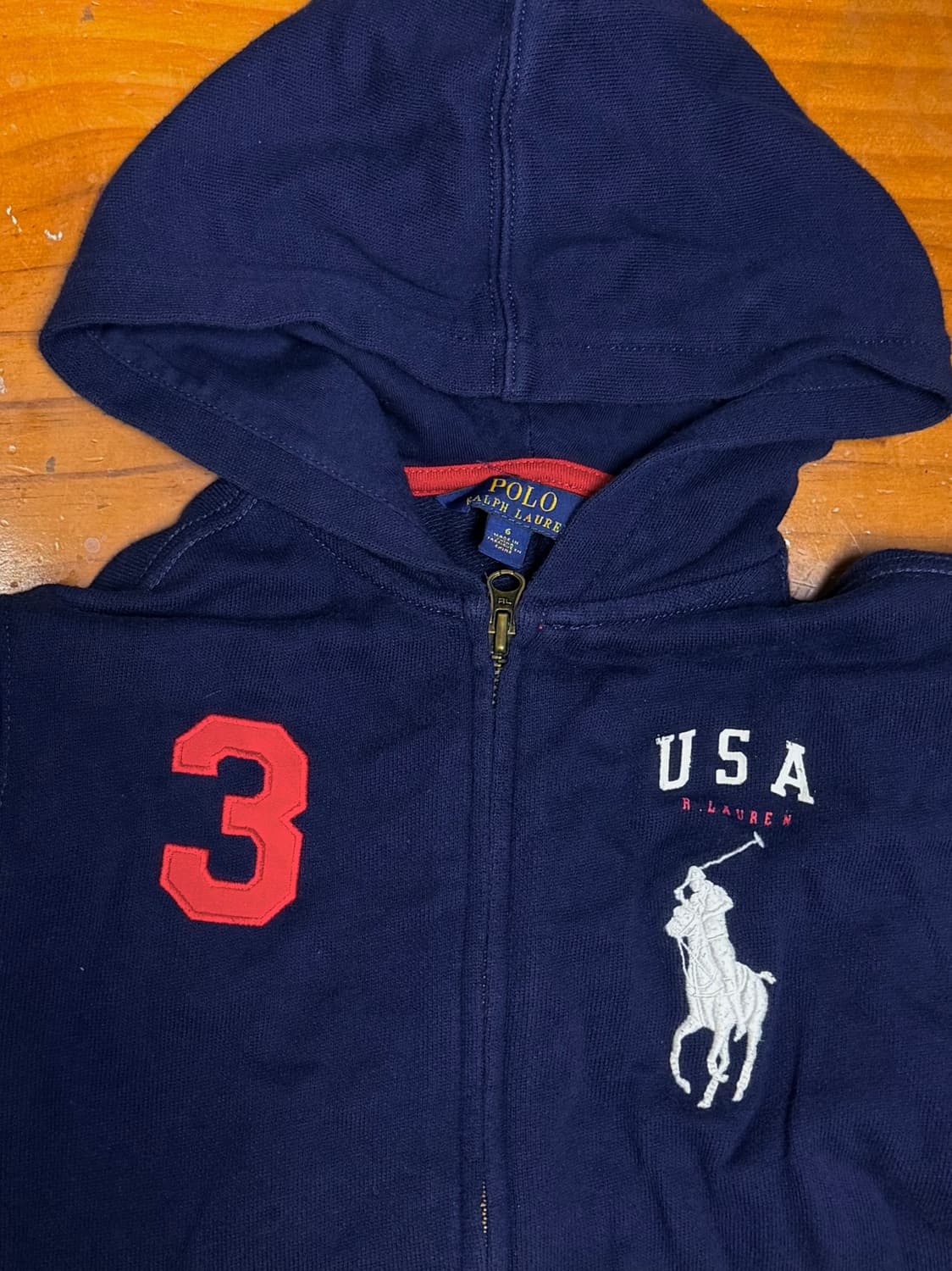 폴로 빅포니 성조기 후드집업 네이비 상품이미지2