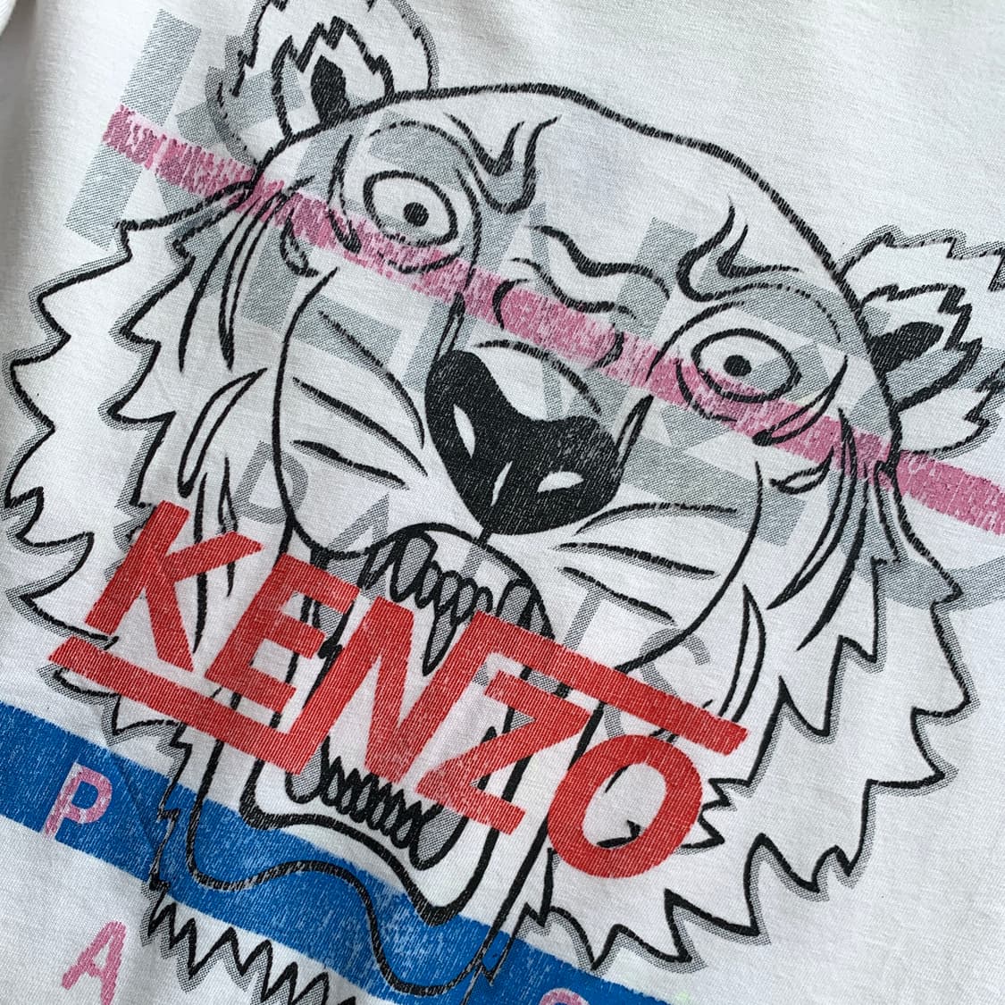 겐조 KENZO 화이트 타이거 프린트 반팔 티셔츠 1509 상품이미지5