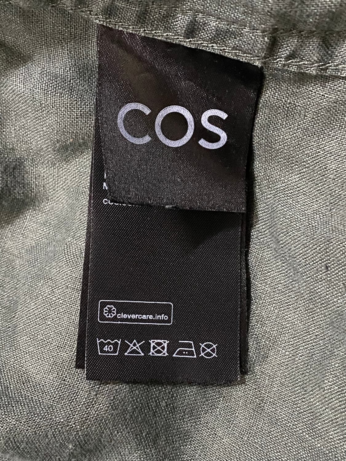 COS 코스 가먼트다잉 린넨 셔츠 카키 105 상품이미지4