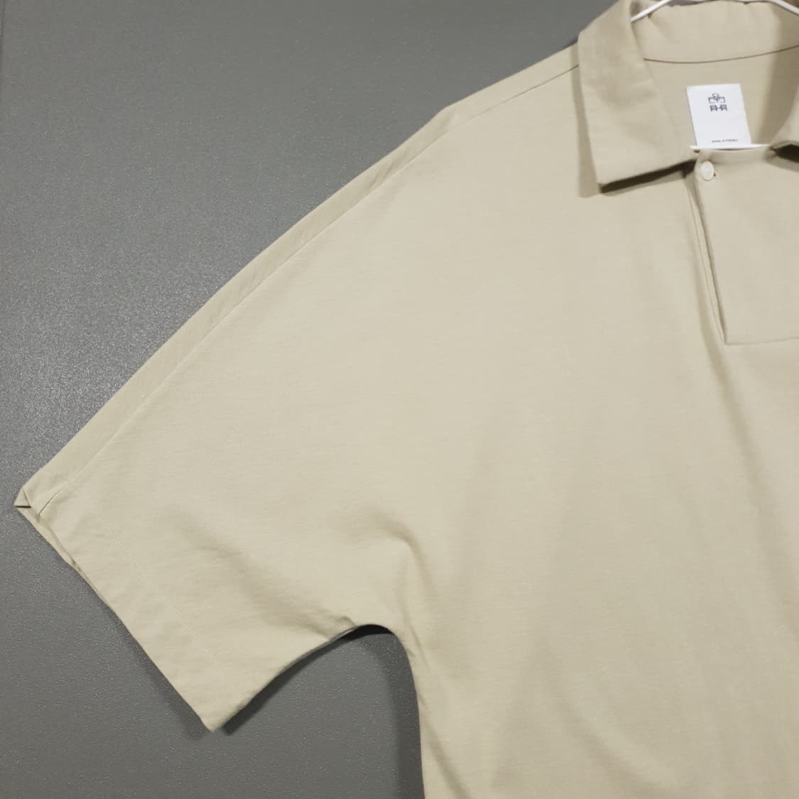 XL) 폴리테루 신형 21ss 루즈 럭비 셔츠 반팔 카라티 베이지 4 상품이미지3
