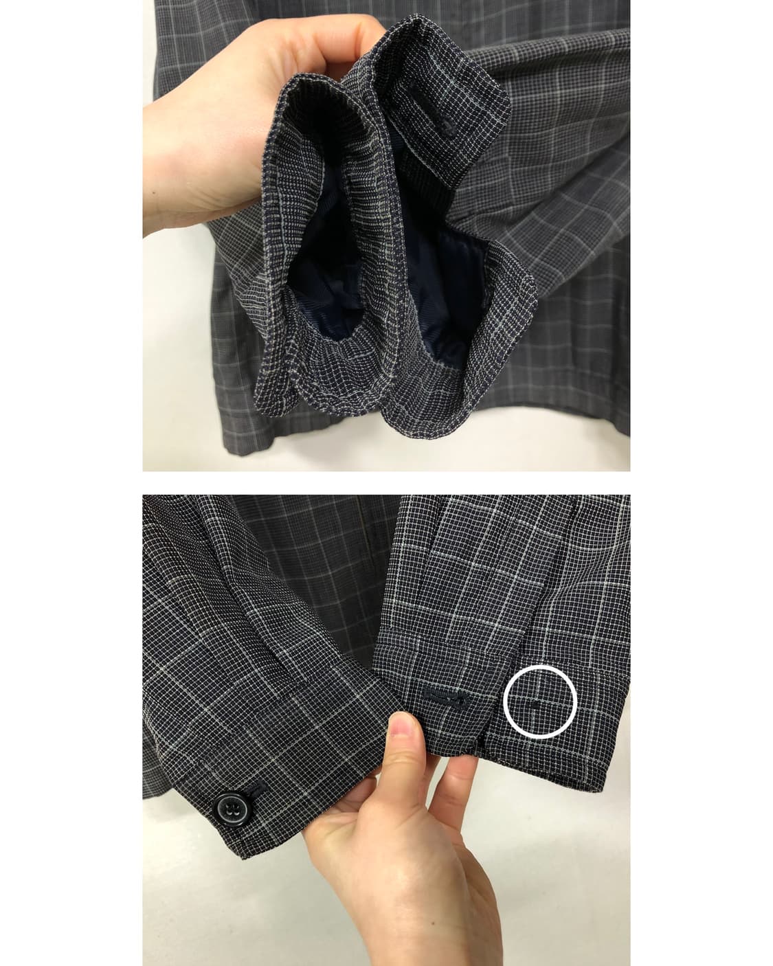 입생로랑 남성 클래식 체크 헤링턴 블루종 봄버 자켓 _ 다크네이비 상품이미지4