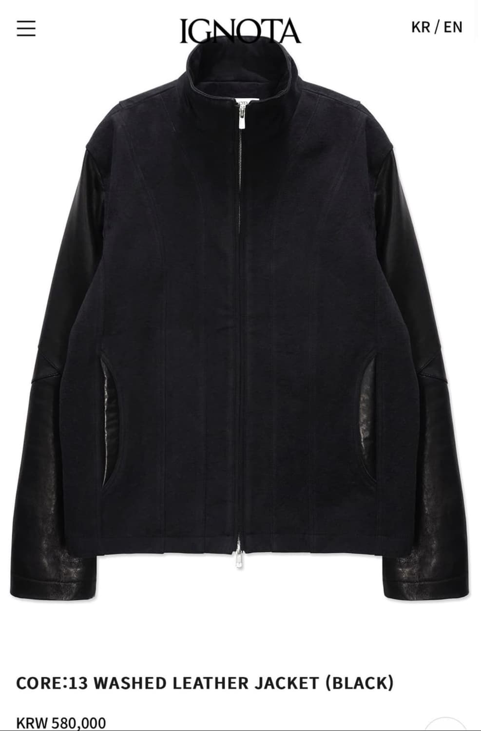 이그노타 CORE:13 WASHED LEATHER JACKET 상품이미지3