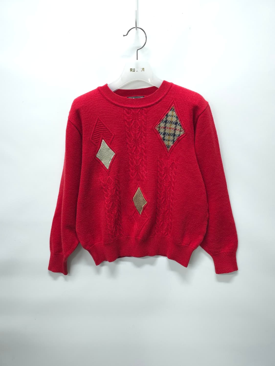 닥스런던 빈티지 울 100% 꽈배기 포인트 니트 (55~66) 상품이미지1