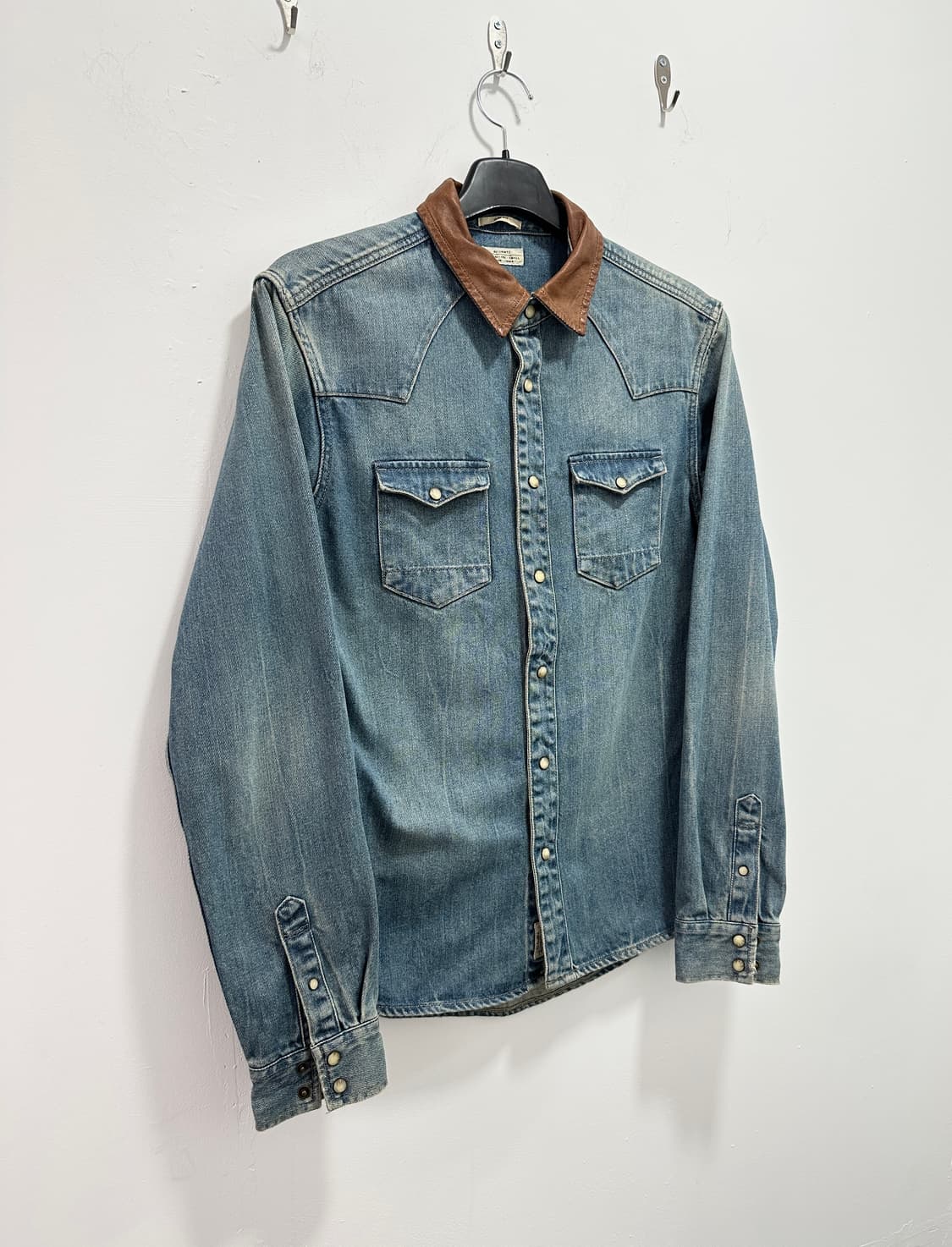 All Saints western leather denim shirts 상품이미지4