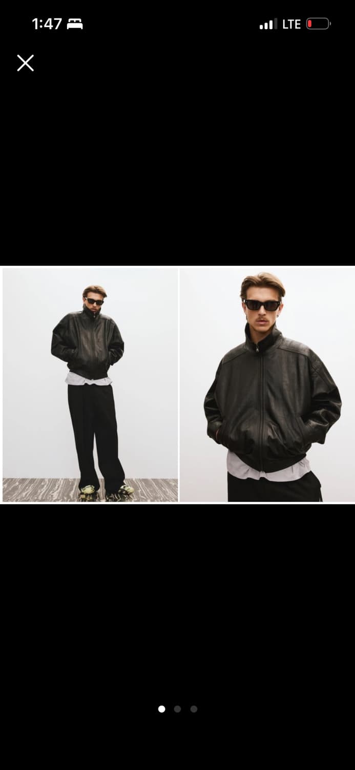  [M] 렉토 빈티지 크랙 이펙트 레더 자켓 블랙 상품이미지1