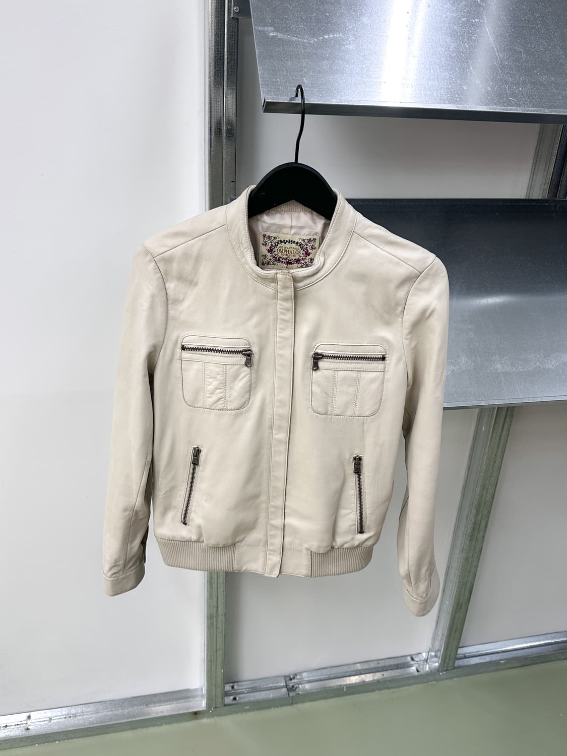 ivory lamb leather zip jacket 상품이미지4
