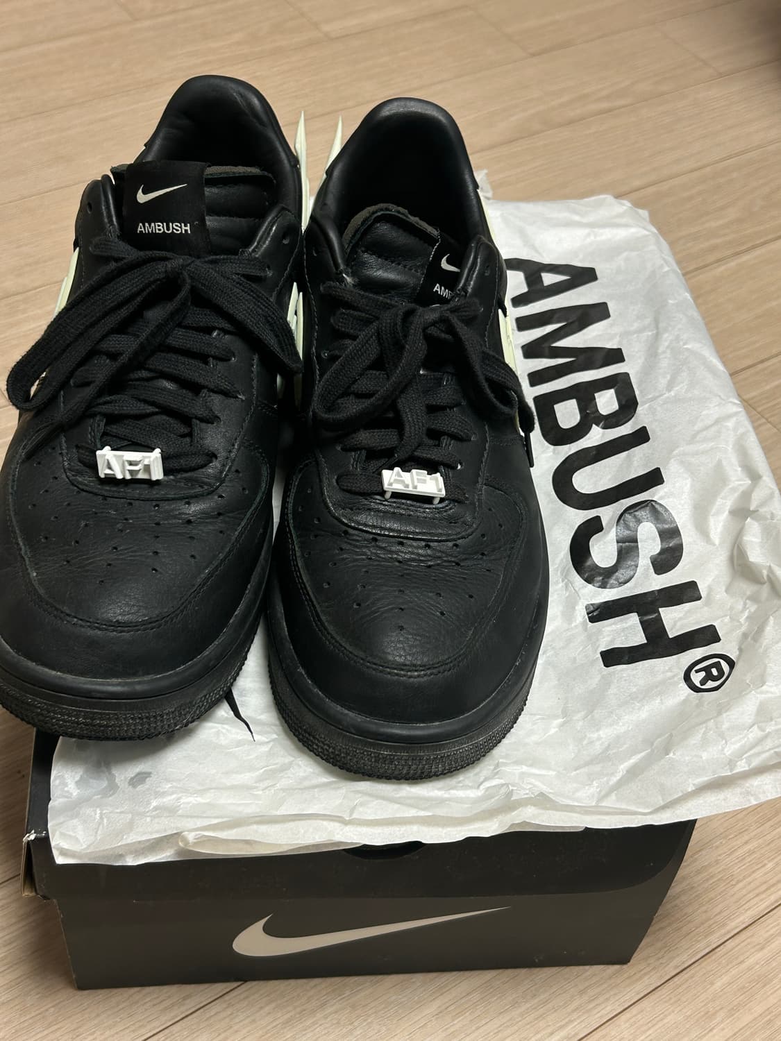 나이키x앰부쉬 에어포스1 블랙 (280mm) 상품이미지3