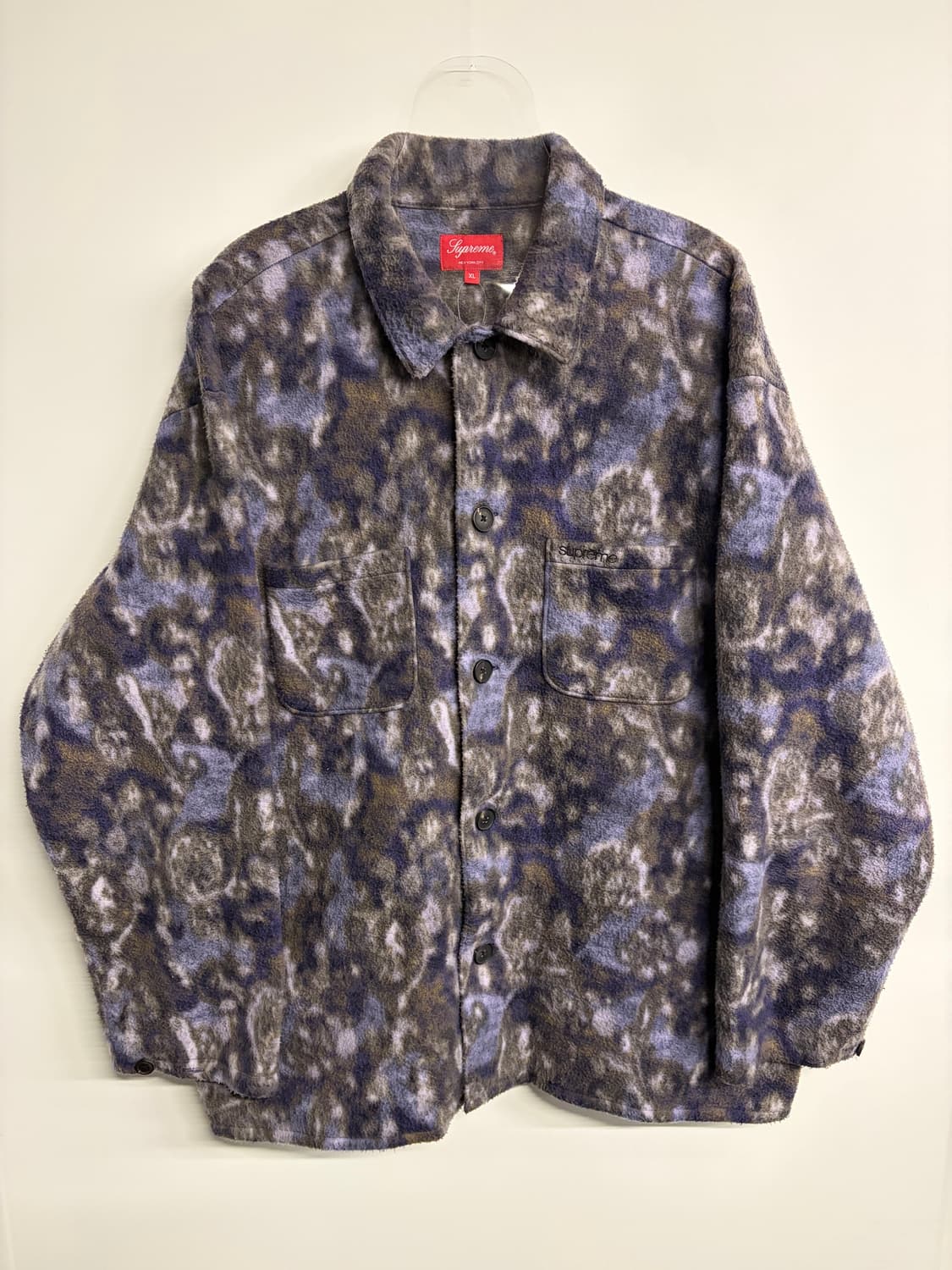 슈프림 21FW 페이즐리 플리스 셔츠 퍼플 상품이미지1