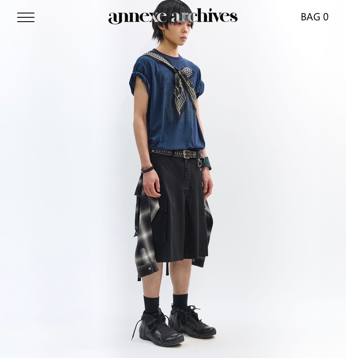 Annexe Archive PLAID DETACH SHORTS BLACK 상품이미지4