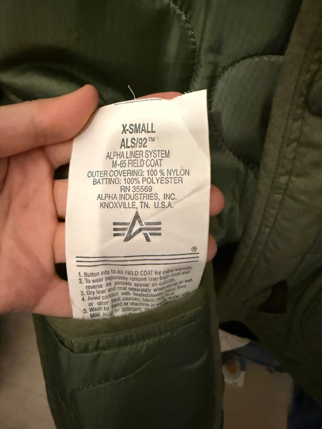 알파인더스트리 라이너 경량패딩 깔깔이 XS 상품이미지3