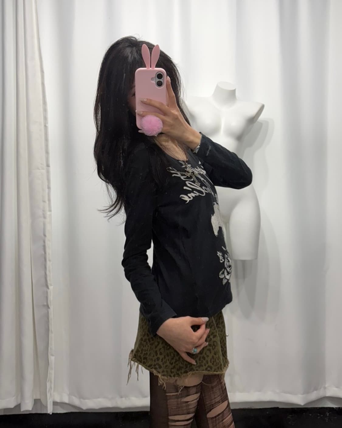 🎸블랙 스컬 프린팅 롱슬리브🎸 상품이미지4