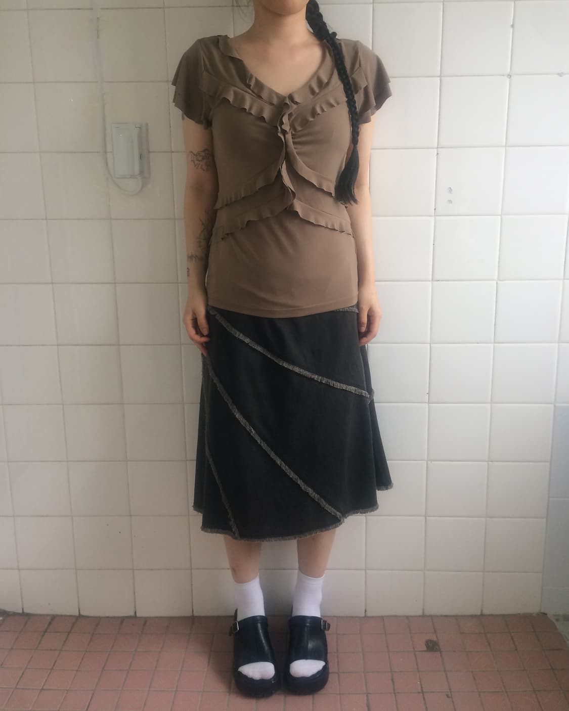 Line detail skirt 상품이미지4